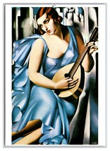Blue Woman w Guitar Painting Tamara de Lempicka UNP Continental Postcard Z8 - £3.90 GBP