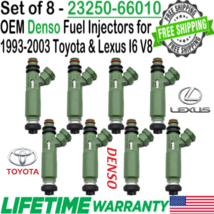 Genuine DENSO 8 Pieces Fuel injectors for 1993-2003 Toyota Land Cruiser 4.5L I6 - $168.29