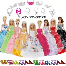 30 Pack For Barbie Doll Clothes Wedding Party Ball Gown Dress Doll Accessories  - £15.73 GBP