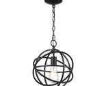 Home Decorators Collection Sarolta Sands 1-Light Black Orb Cage Pendant ... - £51.47 GBP