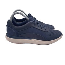 Clarks Uncruise Lace Up Shoes Sneakers Blue Leather Comfort Womens 8 N - $39.59