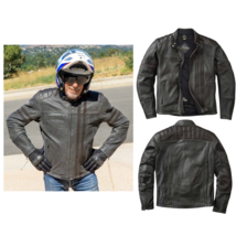 Scorpion Black Biker Armored Padded Motorcycle Leather Jacket For Men&#39;s - £117.98 GBP
