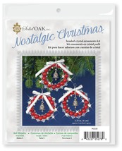 Nostalgic Christmas Beaded Crystal Ornament Kit-Bell Wreaths Red/White/Silver Ma - £13.11 GBP