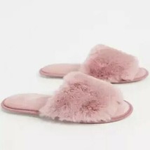 ASOS ~ Pink ~ Soft ~ Furry ~ Quilted ~ Slide-On Slippers ~ Size Medium (7/8) - £18.30 GBP