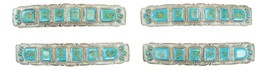 Set Of 4 Southwestern Turquoise Rocks Braided Ropes Cabinet Bar Pulls 6.5&quot;L - £24.68 GBP