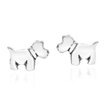 Cute Mini Dog Dainty Everyday Animal Sterling Silver Stud Earrings - £9.48 GBP