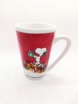 Peanuts Snoopy 2014 Santas Little Helpers Christmas Coffee Mug Red Porcelain - £7.58 GBP