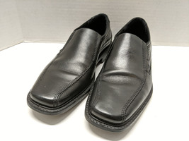 Ecco Loafers Black Leather Bicycle Toe Slip On Career Business US 10.5 E... - $34.60