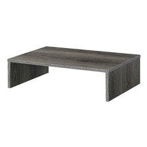 Pemberly Row Contemporary Wood Large Monitor Riser for TVs up to 23&quot; in Gray - £70.39 GBP