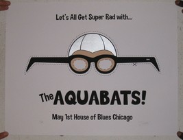 The Aquabats Affiche Sérigraphie Aqua Chauve-Souris Peut 1 Chicago Table Concert - $88.91