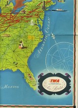 TWA Trans World Airlines Air Routes Map United States Europe Africa &amp; In... - $445.05