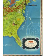TWA Trans World Airlines Air Routes Map United States Europe Africa &amp; In... - £350.00 GBP