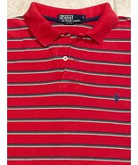 VTG 90s Polo Ralph Lauren  Striped Polo Shirt Made In USA L Red White Bl... - $26.34 CAD