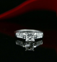 Engagement Ring 2.55Ct Princess Cut Simulated Diamond 14k White Gold in Size 6 - £210.60 GBP