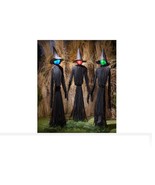 5&#39; Tall Witch Trio Halloween Yard Stake w/ Color Changing Heads Battery ... - $75.19 CAD