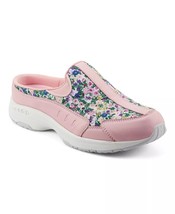 NEW EASY SPIRIT PINK FLORAL LEATHER  COMFORT  WEDGE MULES  SIZE 7.5 WW W... - $58.85