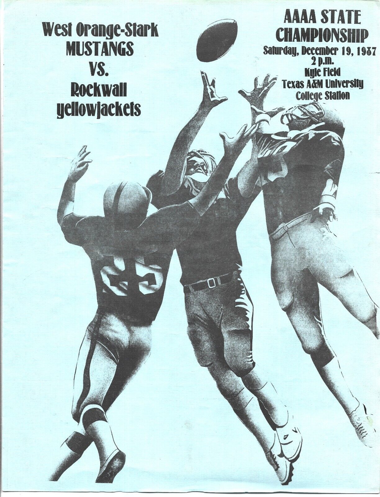 Dec. 19, 1987 Championship Football Game Roster-West Orange-Stark vs Roc... - $8.00