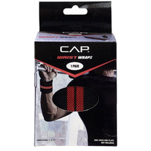 CAP Barbell Lifting Wrist Wraps Heavy Duty Poly/Elastic Black/Red 1 Pair 3&quot;x12&quot; - £3.97 GBP