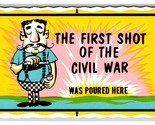 First Shot Of Civil War Poued Here Day Glo Self-Stick Sticker Postcard U... - £14.48 GBP