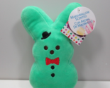 Marshmallow Peeps green bunny bow top hat Cotton Candy scented Easter pl... - $12.86