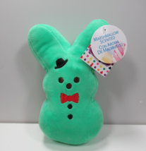 Marshmallow Peeps green bunny bow top hat Cotton Candy scented Easter plush 6&quot; - £10.10 GBP