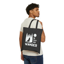 Custom unisex black and white wolf designs tote bag 100 cotton canvas thumb200