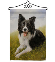 Border Collie Garden Flag Set Dog 13 X18.5 Double-Sided House Banner - £22.35 GBP