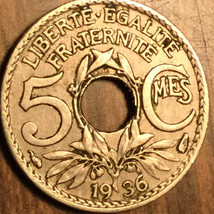 1936 France 5 Centimes Coin - £1.30 GBP