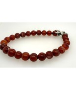 David Yurman .925 Sterling Silver Spiritual Bead Carnelian Ball Men&#39;s Br... - €389,84 EUR