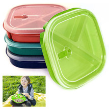 4 Square Divided Plates W Lids Meal Prep Lunch Food Storage Containers B... - £32.04 GBP