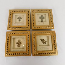 Religious Themed Shadow Boxes Set of 4 Cross Praying Hands Square 5.25 x... - £15.20 GBP