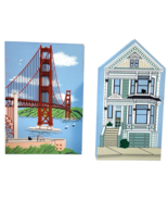 The Cat&#39;s Meow Wooden 1933 GOLDEN GATE BRIDGE ~ 1984 VICTORIAN ROWHOUSE ... - $19.67 CAD
