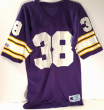 Minnesota Vikings #38 Vintage 90s NFL NFC White Champion Nylon Purple Jersey 40 - $44.04