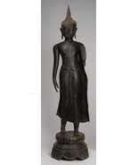 Antigüedad Thai Estilo Chiang Peldaño Bronce Caminata Buda Estatua - 150... - £5,107.66 GBP