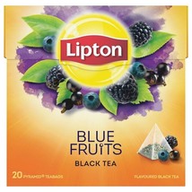 Lipton Black Tea: Blue Fruit-1 box/ 20 tea bags -Made in Europe FREE SHI... - £7.58 GBP