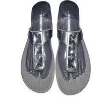 Fitflop Petra Sandals Womens Size 8 Silver Jewel T Strap Thong Comfort W... - $25.27