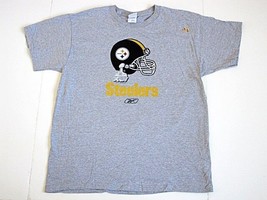Pittsburgh Steelers NFL Reebok Super Bowl XLV Shirt Helmet Logo Gray L - £7.11 GBP