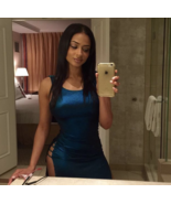 SAPPHIRE Metallic 3 STRAP SLIT MINI DRESS - $499.00