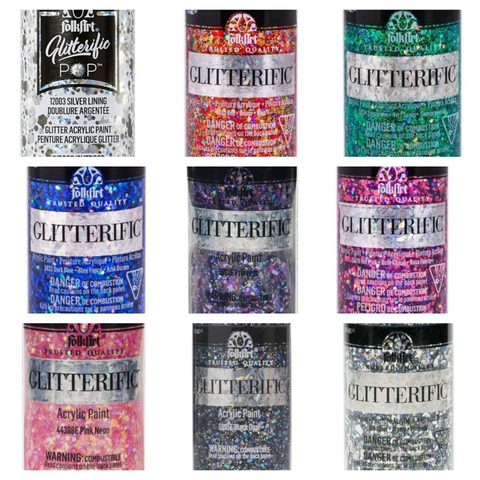 FolkArt Glitterific/Glitterific Pop Acrylic Paint 2 FL OZ Price Per Bottle - $6.92+