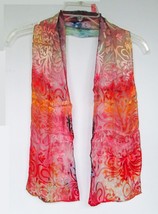 New Katherine D Stein Handmade Fiber Artist Translucent Floral design Silk Scarf - £9.34 GBP
