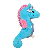 The Preppy Pelican Seahorse Plush Aqua Blue Pink Stuffed Animal with Bow 10 Inch - £7.67 GBP