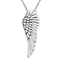 Divine Angel Wing Hidden Bail Sterling Silver Pendant Necklace - £20.56 GBP