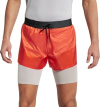 Nike Men&#39;s 2-in-1 Running Shorts Tech Pack Leggings Jogger Orange - $34.21+