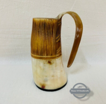Genuine Viking Drinking Horn Mug | Authentic Medieval Beer Horn Tankard, 1 Pcs - $46.53