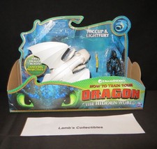 Hiccup &amp; Light fury dragon figures How to train your Dragon 3 The Hidden World - £97.46 GBP