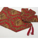 St Nicholas Square LaScala Red Multi Tasseled 14x70 Table Runner and Nap... - £41.20 GBP
