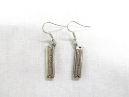 3D Music Hohner Harmonica Solid Dangling Charms Musical Fashion Earrings Jewelry - £9.50 GBP