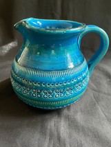 Bitossi Pitcher Vintage Flavia Montelupo Rimini Blue Vase Italy Mid Century - £97.51 GBP