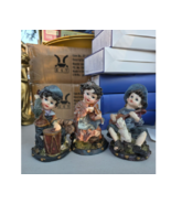 3 Italian kids playing instruments porcelain - $35.00
