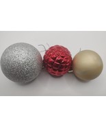 Lot Of 3 Ornaments Gold Silver Red - £3.59 GBP